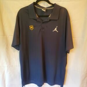 Nike Jordan Jumpman Dri-Fit Polo Shirt XXL Navy Blue Embroidered Logo Golf Style